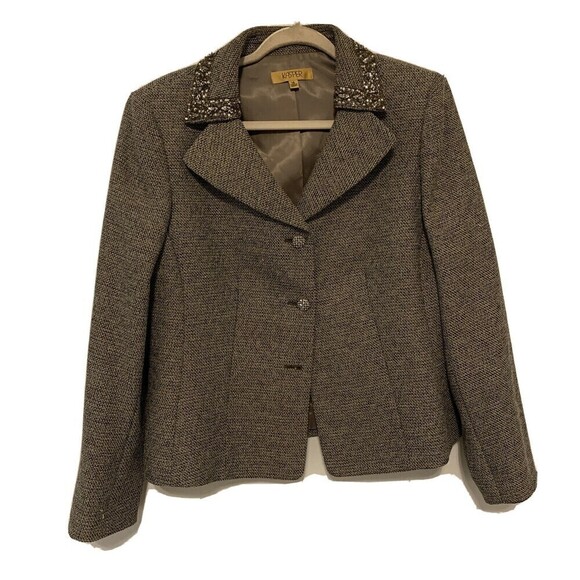 KASPER Womens Plus Size 14 Multicolor Textured Embellished Blazer Jacket - Picture 1 of 7